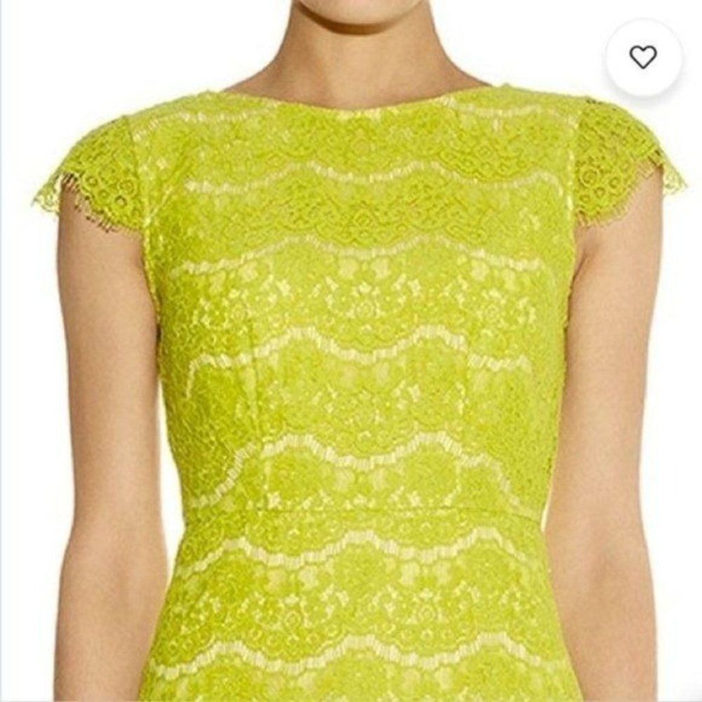 Lulu's Darling Marissa Lace Sheath Dress Lime Green View 3